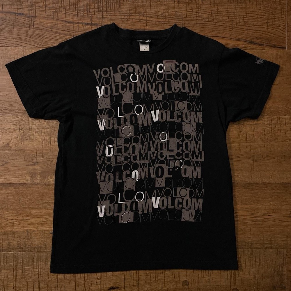 Volcom Graphic Tee Mens Size M Black Skater Goth Ransom Note Vintage Y2K
